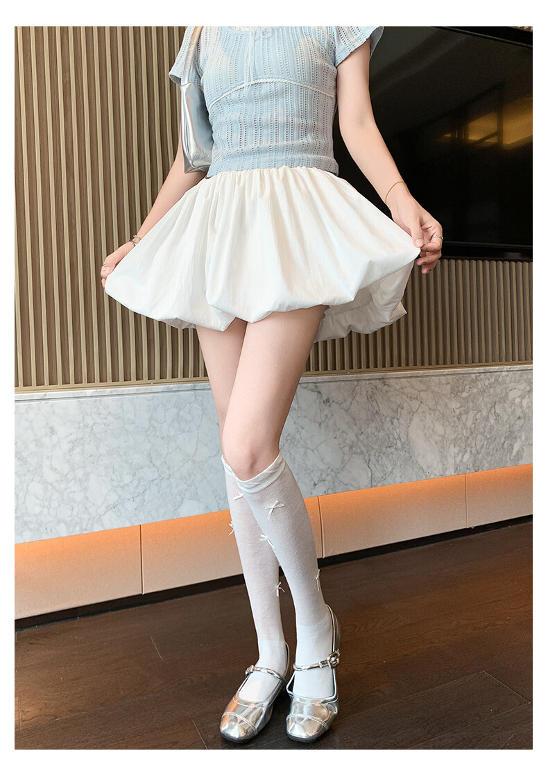 Borui Bud Short Skirt Summer Thin Women's 2026 New High-Waist Slimming Anti-Exposure Puff Cake Skirt 12