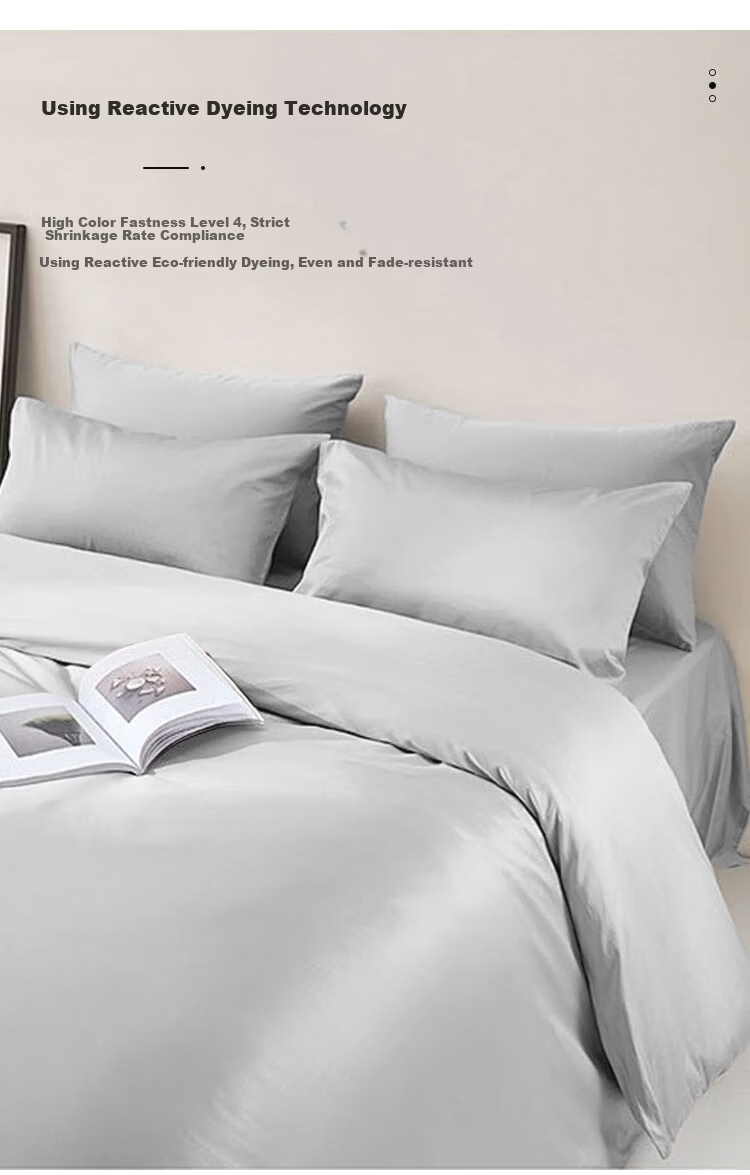 ZiiU Complete Bedding Set Four-Piece Quilt Pillow Core Full Bed Set 1.5m Bed Light Gray 6