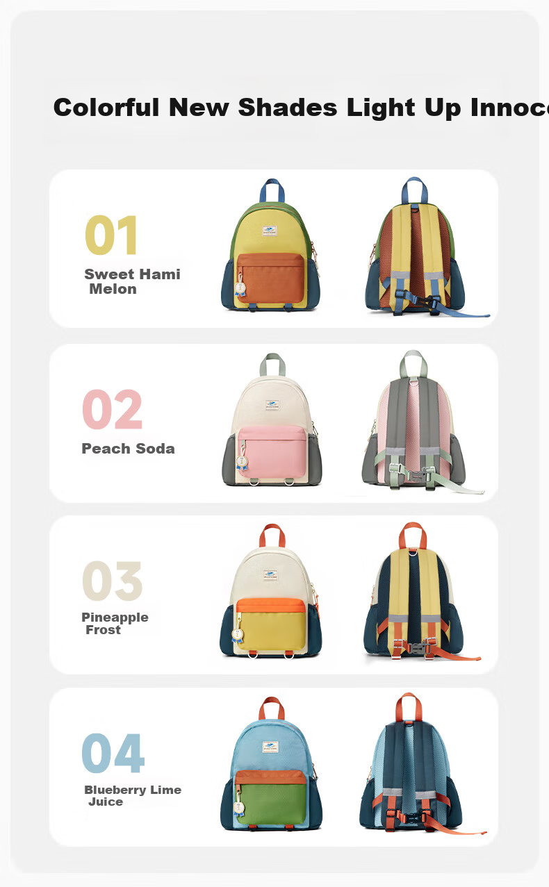 MR.ACE HOMME KIDS Children's Kindergarten Backpack Baby Outdoor Travel Lightweight Water-Resistant School Bag Blueberry Lime Juice Size S 10
