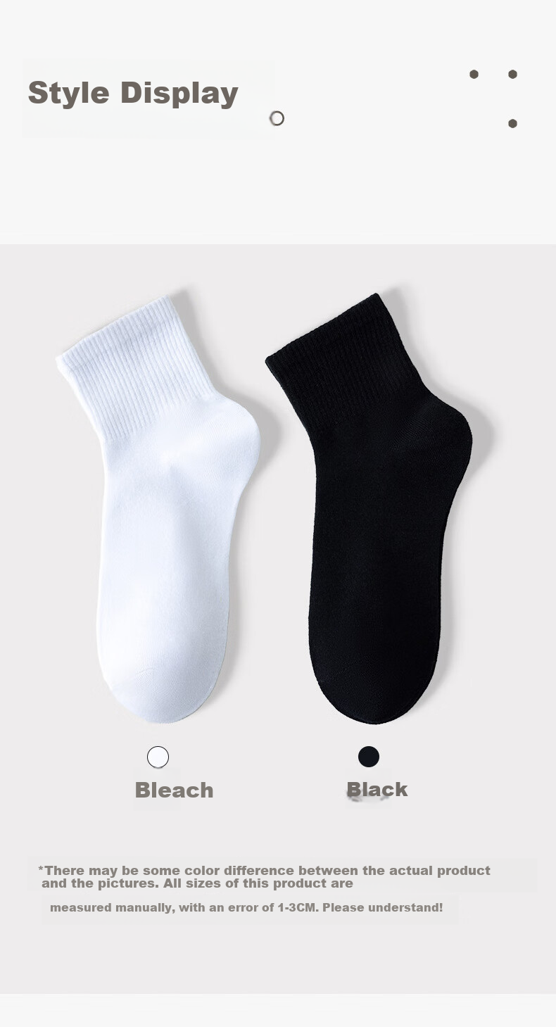 VICTORIATOURIST 10 Pairs Women's Sports Casual Cotton Socks Spring Summer Breathable Running Short Tube Sweat-Absorbing Odor-Resistant Solid Color Socks 12