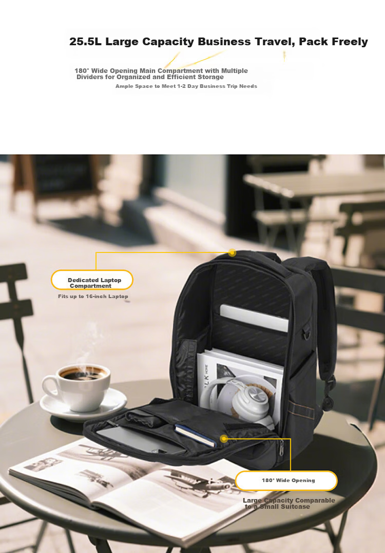American Tourister Men's Backpack Commuter Laptop Bag Multifunctional 16-inch Travel Bag NA5 Light Gray 5