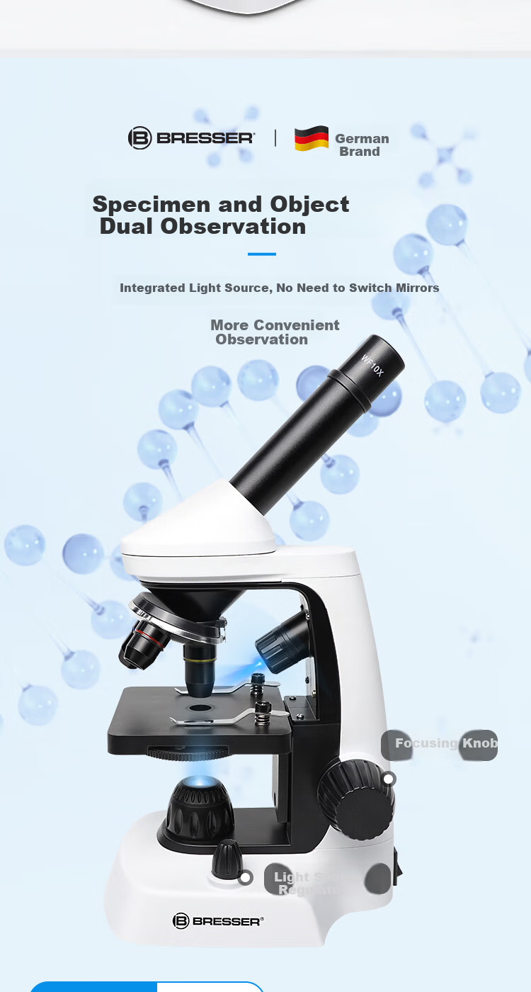 Bresser Microscope Children's Biological Experiment Stereoscopic Optical Set 2000x HD Magnification 6
