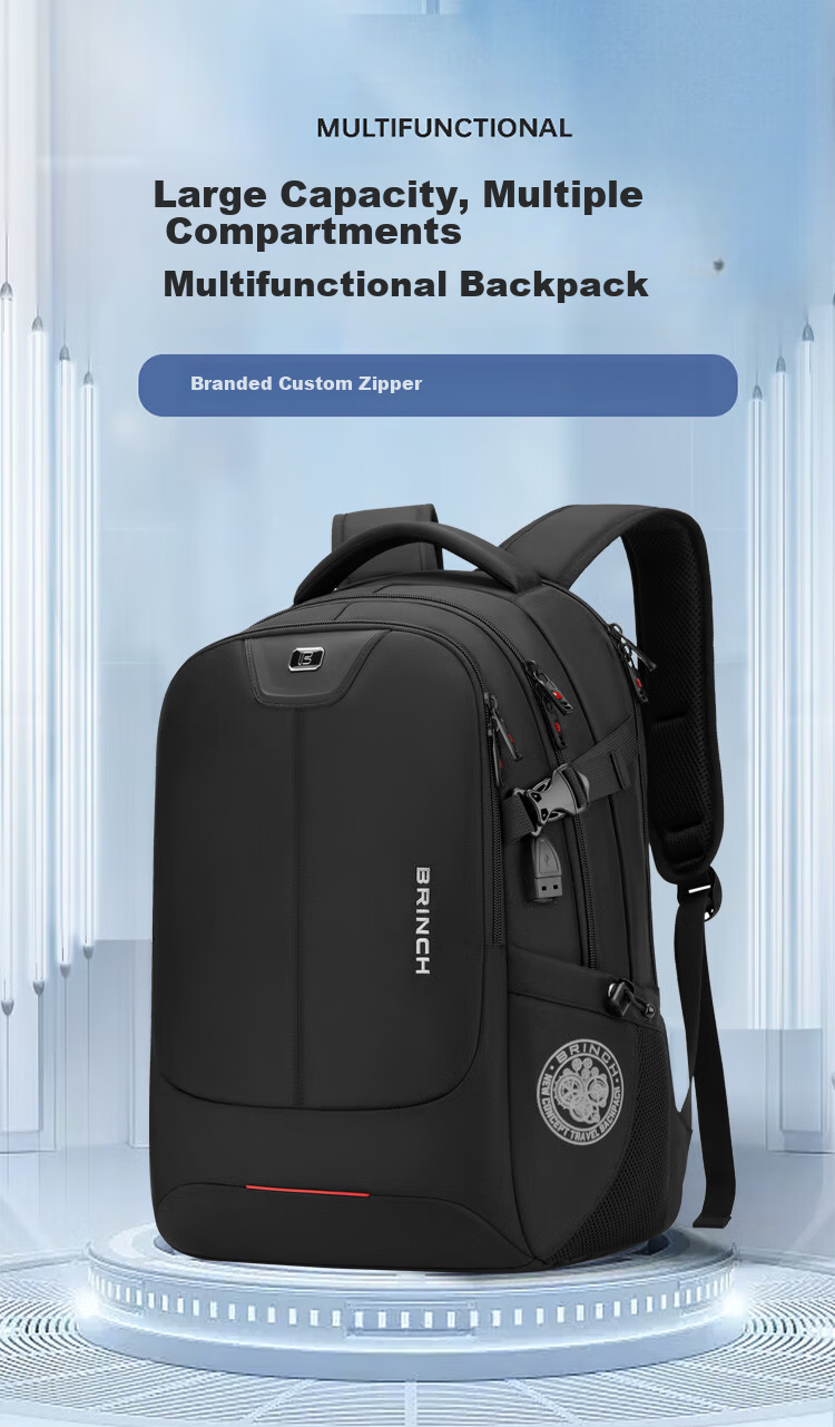 BRINCH Men's Backpack 17/18 Inch High-End Business Travel Lightweight Commuter Large Capacity Laptop Bag 1