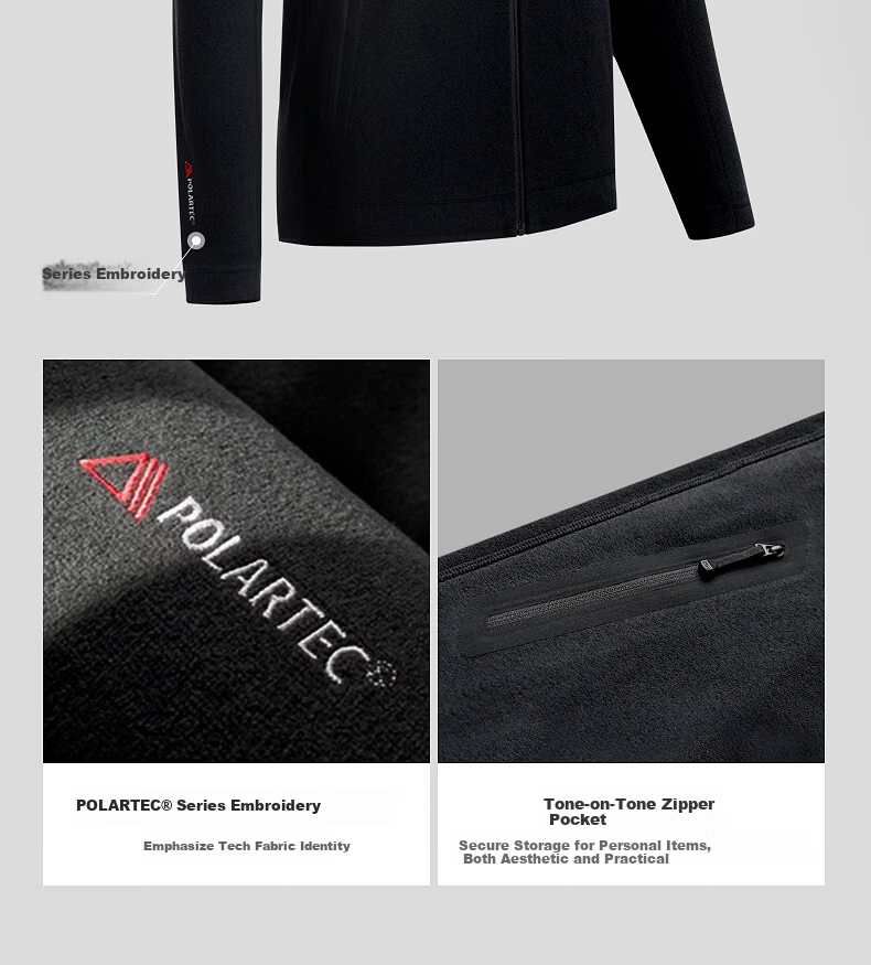 Biyinlefen POLARTEC Fleece New Technology 2025 Autumn Winter Men's Outdoor Stand Collar Knitted Jacket 8