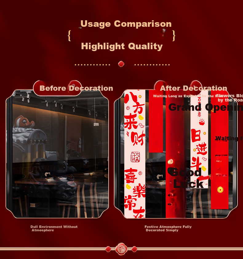New Yue Grand Opening Decoration Store Atmosphere Anniversary Celebration Mall Supermarket Red Lantern Ceiling Hanging Ornaments 10 Pieces 4