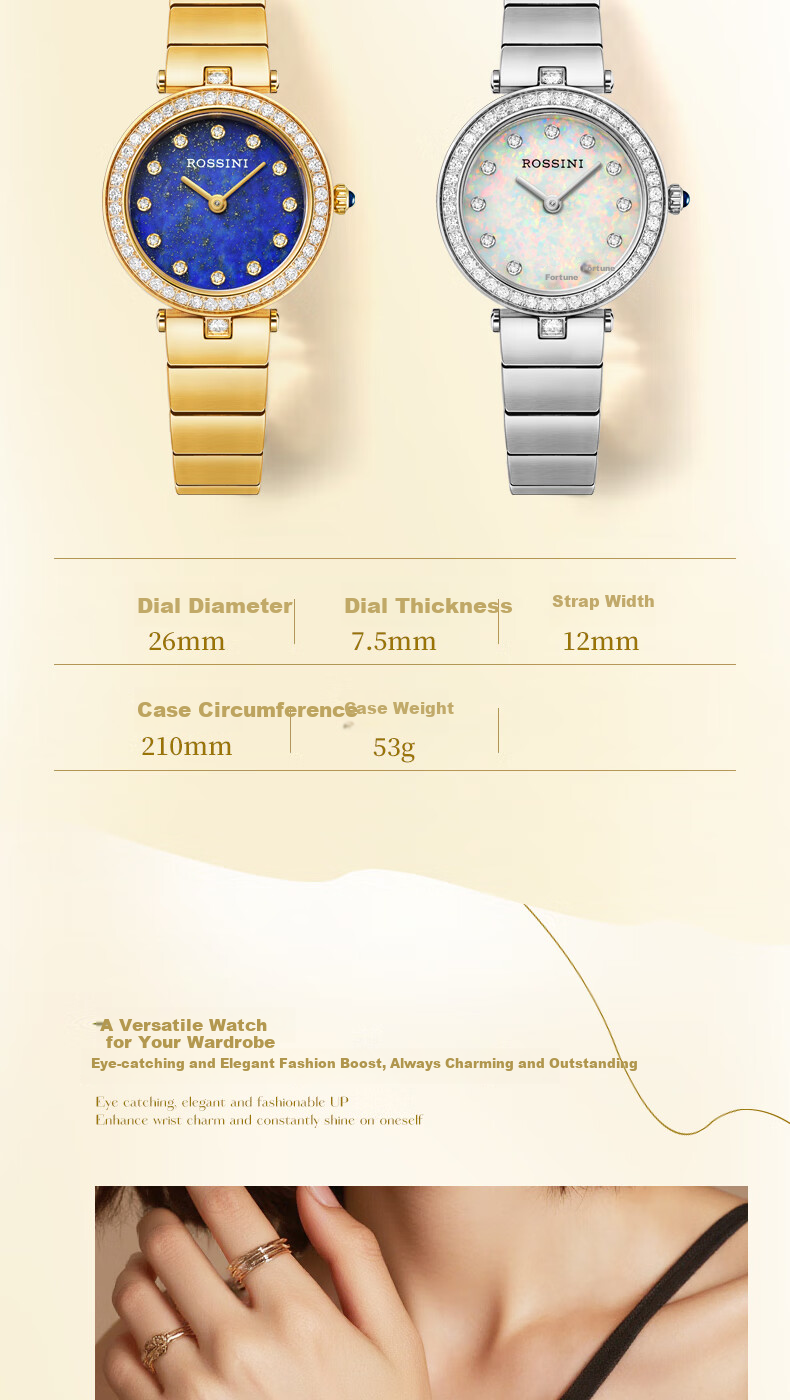 Rossini New Quartz Women's Watch Minimalist Luxury Birthday New Year Valentine's Day Gift for Women 13
