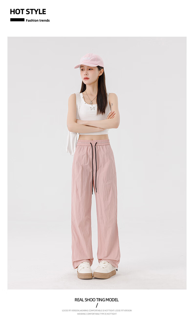 TUCANO Women's Casual High-Waist Jogger Pants Slim Fit Breathable Soft Skin-Friendly Draped Trousers Light Pink 3XL 17