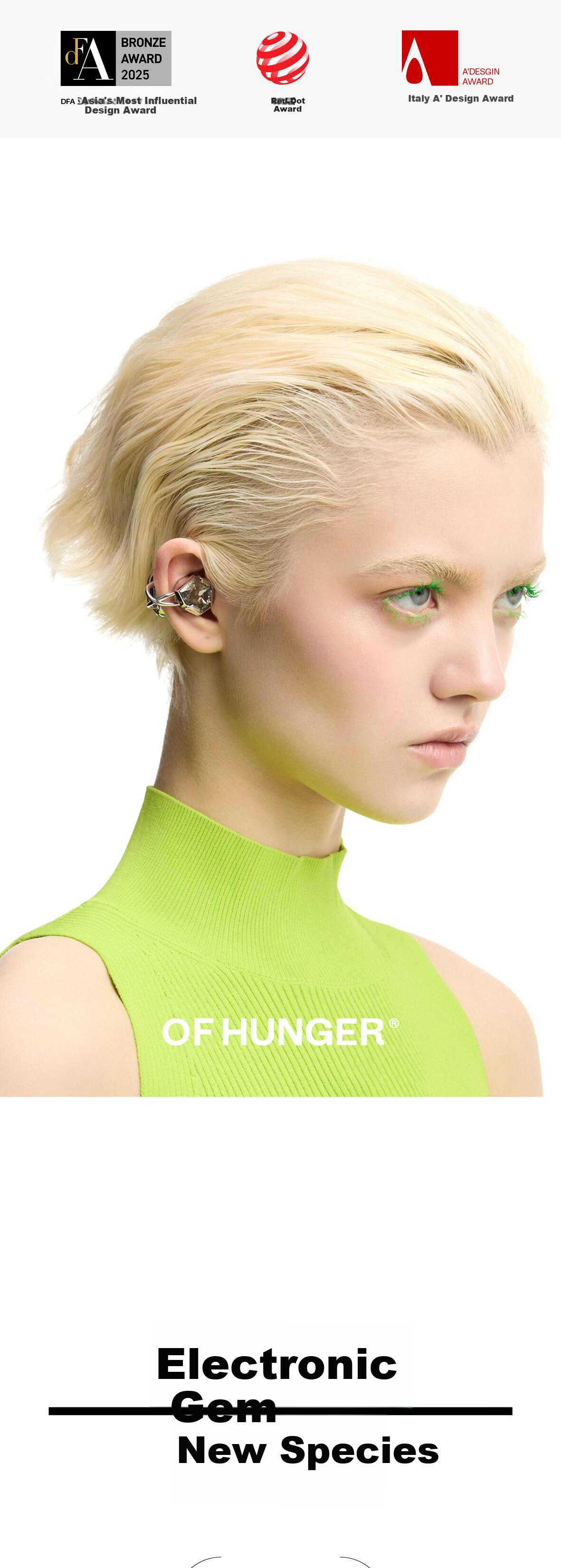 OF HUNGER Gray Zircon Electronic Gem AI Accessory Clip-on Bluetooth Earphones Gift for Girlfriend Birthday 1