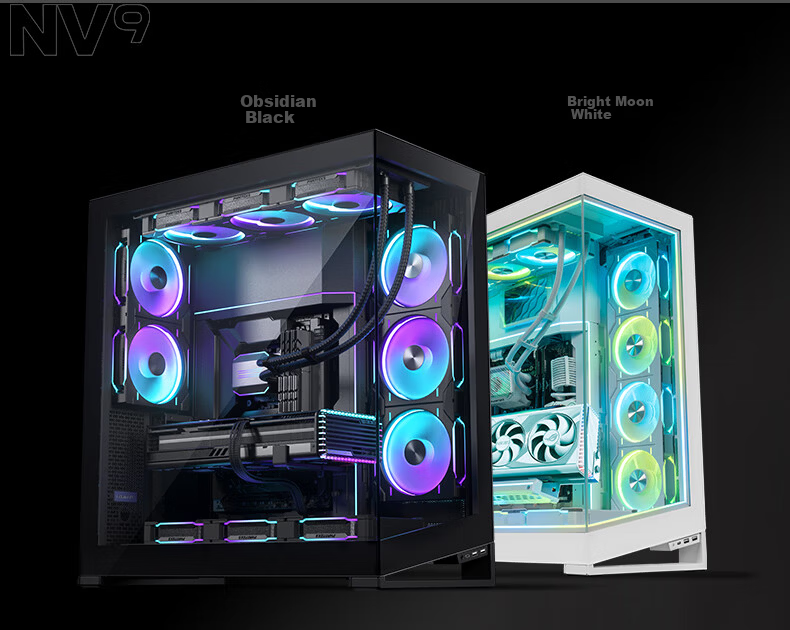 PHANTEKS NV9 White Frameless Full-View Seaview Computer Case (Dual 420/480 Water Cooling, EATX/SSI-CEB, ARGB Dual Channel Lighting Control, Type-C) 4