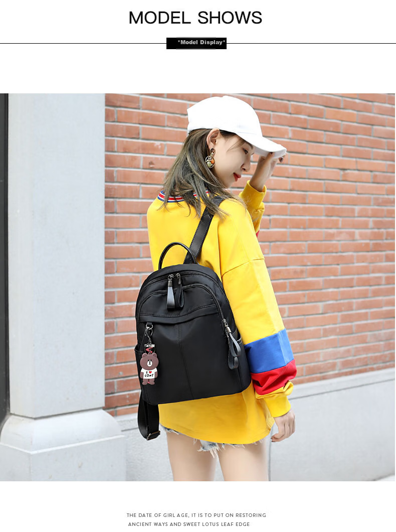 Lao Ren Tou Women's Large Capacity Backpack Shoulder Bag School Bag Sports Travel Bag Luxury Gift for Girlfriend 7