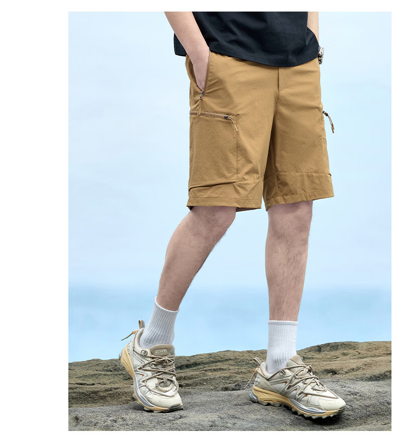 JEEP Men's Summer Breathable Loose Fit Sports Quick-Dry Casual Black Shorts 4XL 8