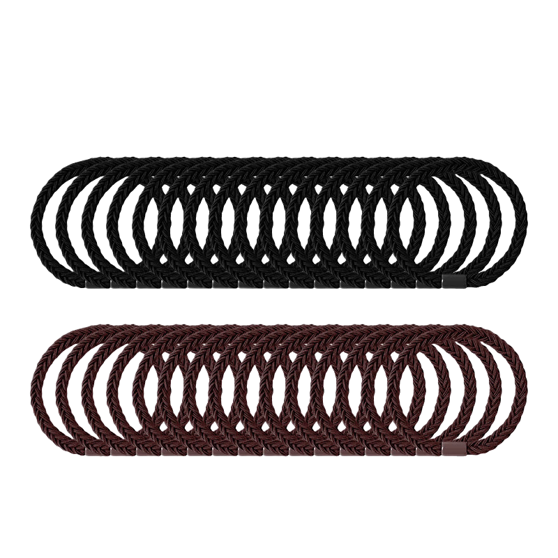 Idair High Elasticity Black Braided Hair Tie Rubber Band Durable Hair Rope for Women Birthday Gift for Girlfriend