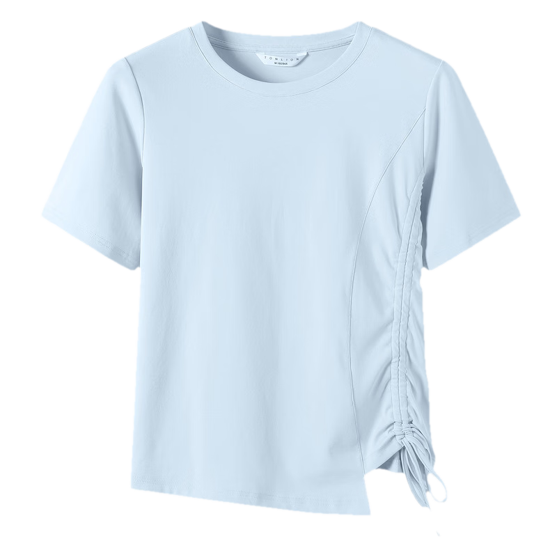 TonLion 2026 Summer New Women's Mid-Short Sleeve T-Shirt Unique Design Beautiful Waist-Slimming Top for Women