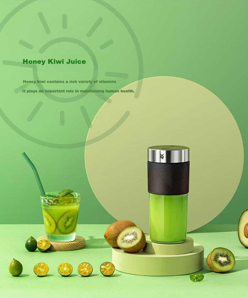 WMF Portable Juicer Multifunctional Home Small Wireless Charging Mini Blender Cup Portable Mixing Cup (Classic Black) 16