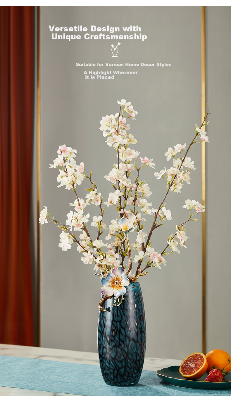 Norsman Enamel Floral Vase Ornament Luxury Living Room Flower Arrangement Container Housewarming Gift Moving Day 520 Valentine's Day 4
