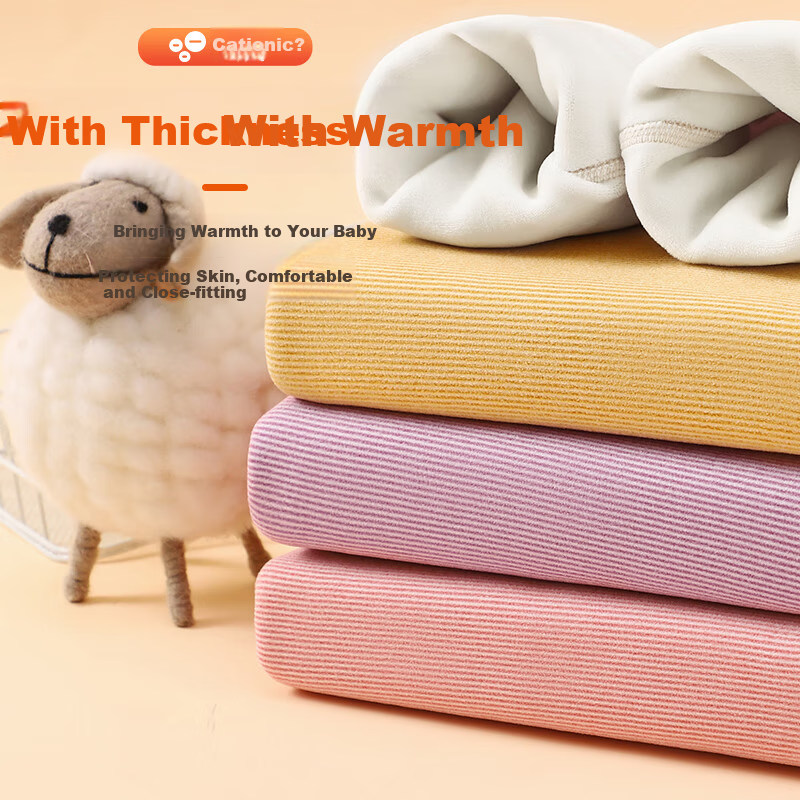 Bingxue Mian Children's Thermal Underwear Cationic Fleece Lined Warm Skin-Friendly Set Boys Girls Autumn Winter Thickened Set