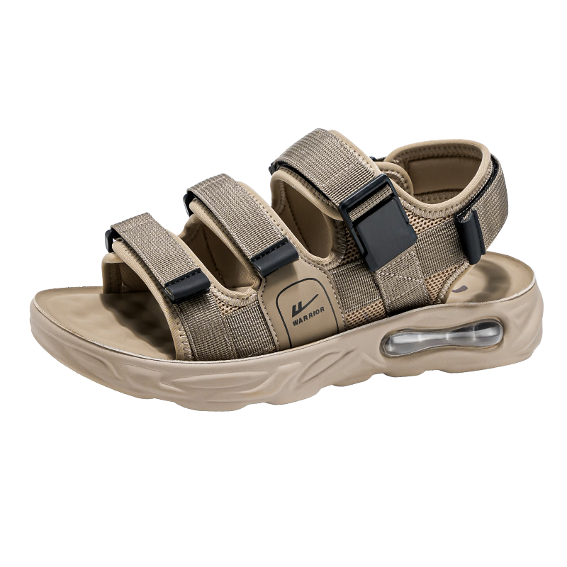 Warrior Men's Sandals 2026 Summer New Non-Slip Odor-Resistant Outdoor Water Shoes Beach Shoes Black Size 42