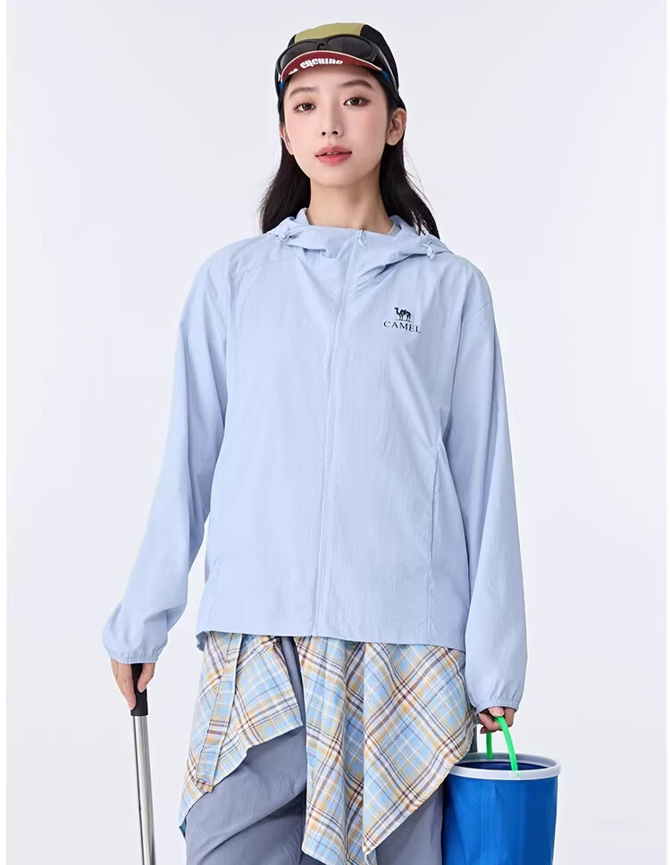 CAMEL Original Yarn Dry and Wet State Sun Protection Jacket for Women Slim Fit 2026 Spring Summer New Cool Breathable Water-Repellent Jacket for Men 0007 14
