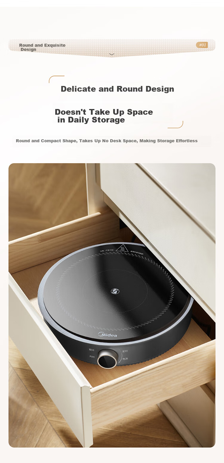 Midea Electric Ceramic Stove Tea Cooker Induction Cooker Household New Induction Cooker Hot Pot Smart Double Ring High Power Battery Stove Stir-fry Stove Tea Brewing Stove Hot Pot Stove MC-HW22E03 3