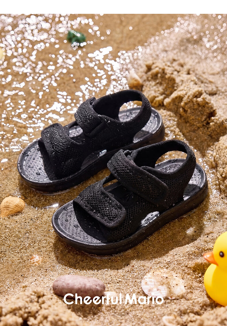Cheerful Mario Kids Sandals Girls Summer 2026 New Baby Non-Slip Closed-Toe Toddler Boys Outdoor Beach Shoes 1-3 Years 22