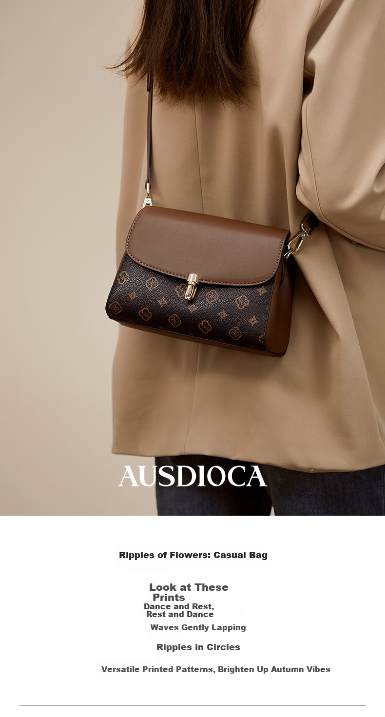 Audi Jia Women's Bag 2026 New Simple Small Square Shoulder Bag Middle-aged Mom Crossbody Bag Birthday Gift 1
