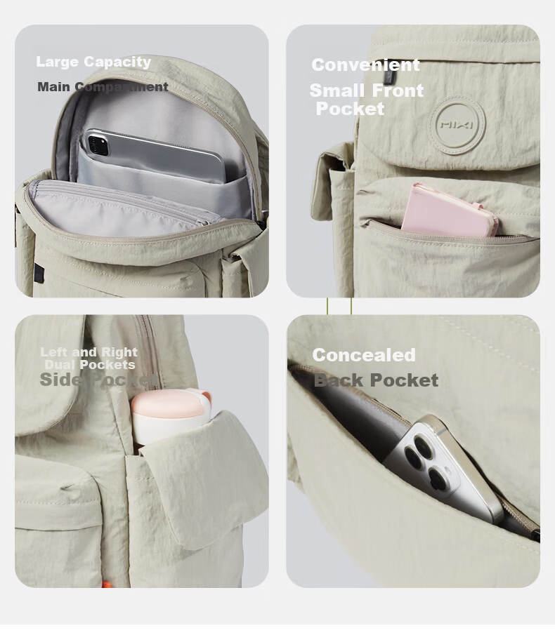 Mixi Casual Women's 14-Inch Small Lightweight Waterproof Travel Commuter Backpack High School Student Schoolbag 16