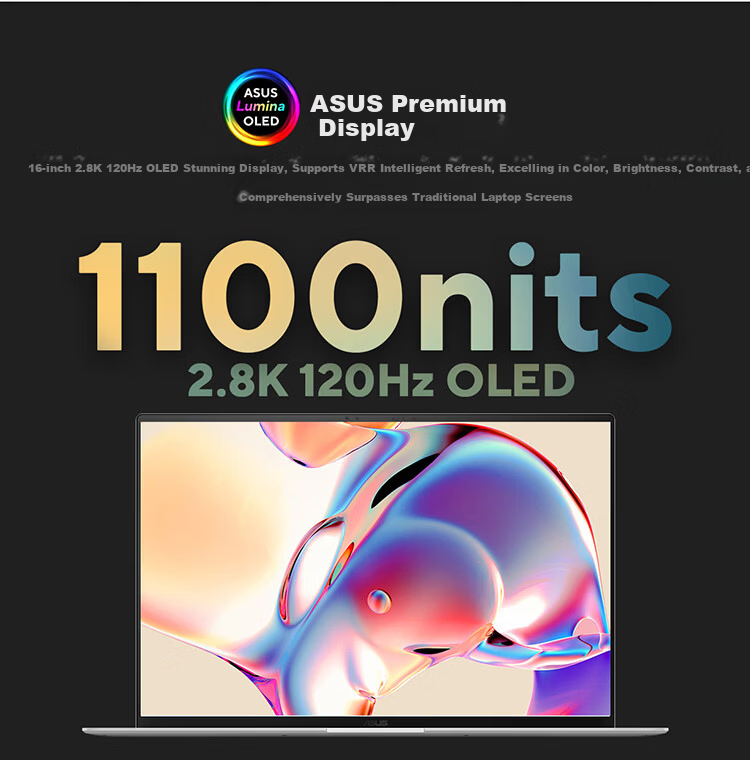 ASUS Lingyao 16 Air 2026 AMD Ryzen AI 9 H465 2.8K 1100nits OLED Ultra-thin 16-inch 1.1cm AI Laptop (32GB 1TB) 10