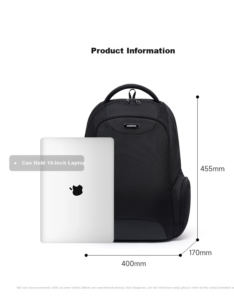 AMERICAN TOURISTER 26L Large Capacity Backpack Laptop Bag Men Commuter Business Travel Durable Water-Resistant Double Compartment Design 7