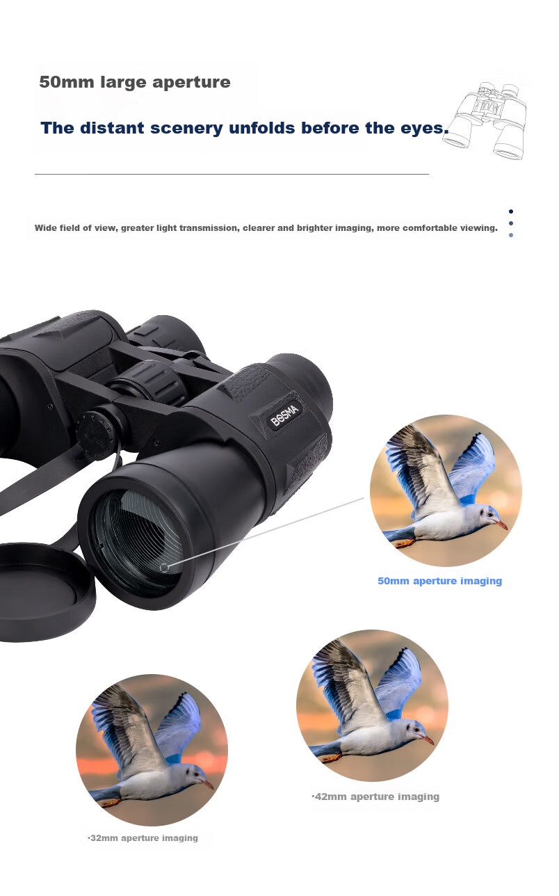 BOSMA 10X50 High-Power HD Binoculars Portable Low-Light Night Vision Concert Viewing Telescope 8