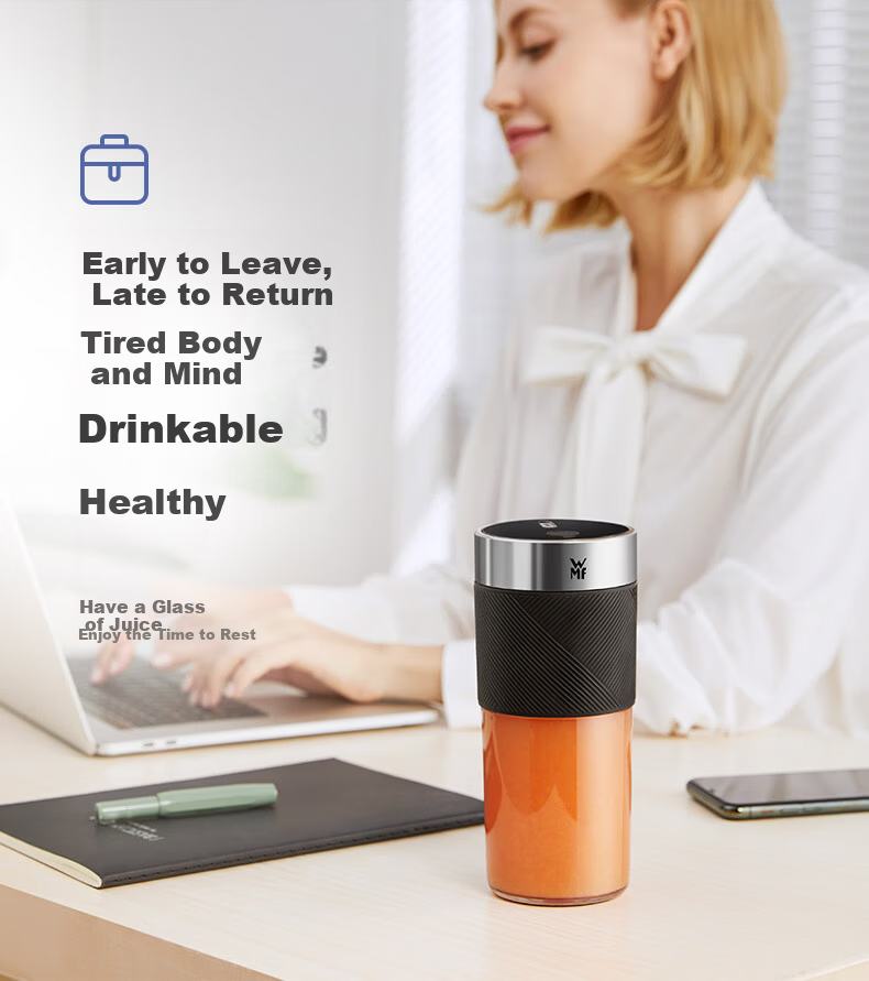 WMF Portable Juicer Multifunctional Home Small Wireless Charging Mini Blender Cup Portable Mixing Cup (Classic Black) 6