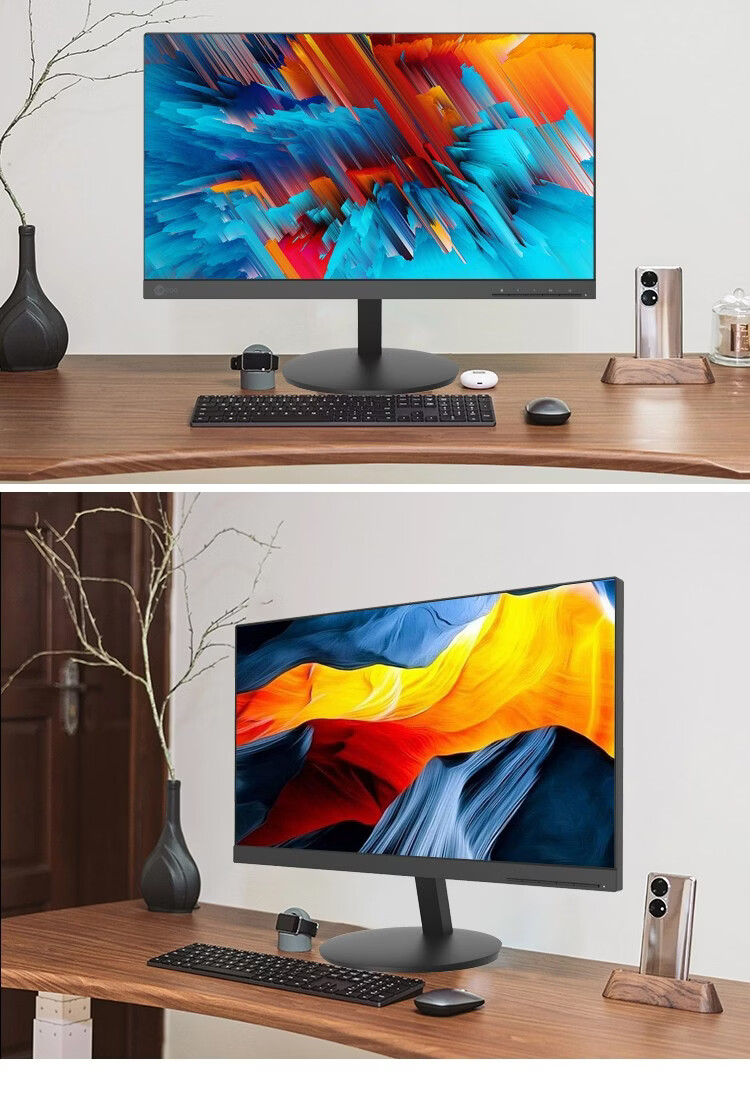 Lecoo Lenovo Laikuo Monitor 24.5-inch 75Hz Low Blue Light Flicker-Free HDMI+VGA Ports Wall-Mountable Computer Office Display B2561E-2 4