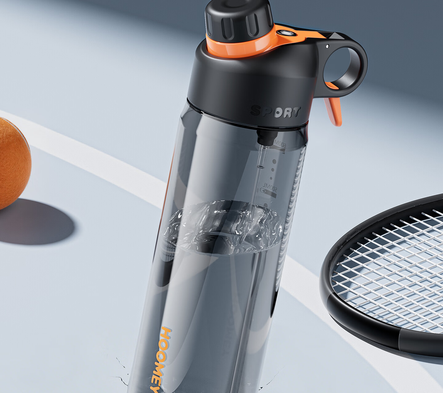 HOOMEY Spray Water Bottle Summer Running Fitness Sports Water Flask Outdoor Cycling Large Capacity Mountaineering Portable Military Training Cup 10