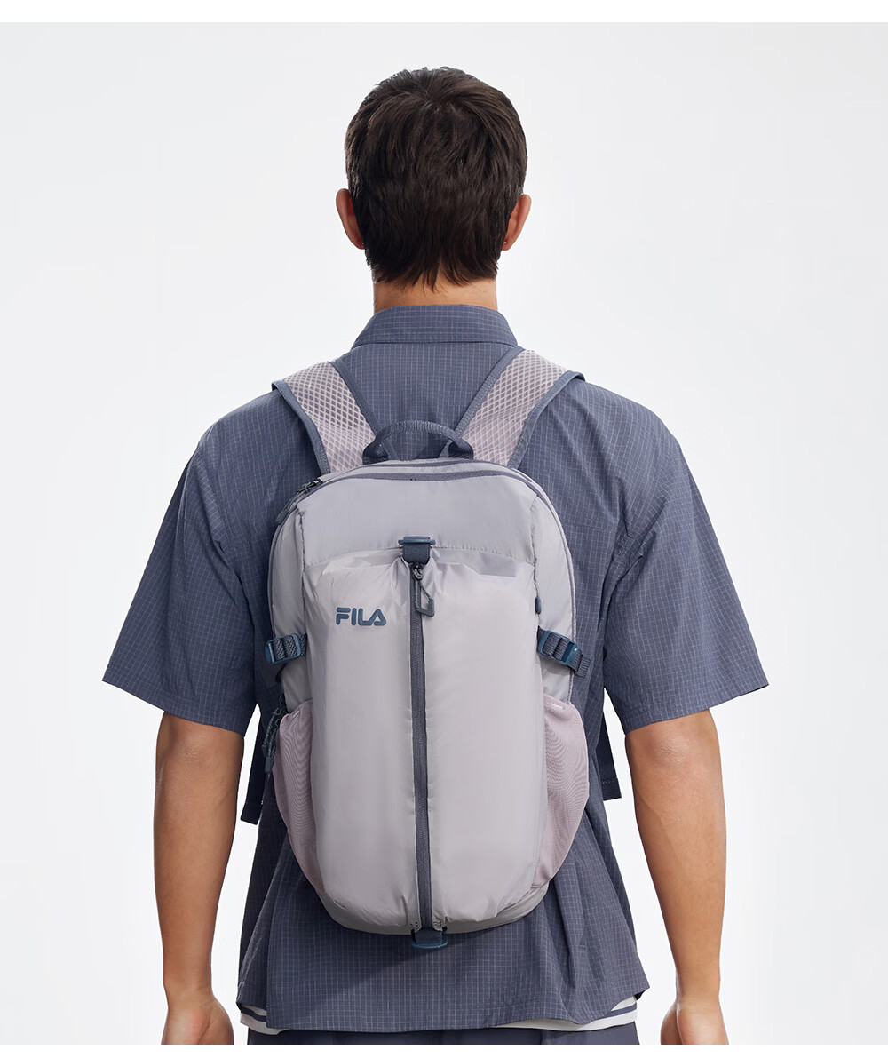 FILA Official Men's Backpack 2026 Summer Outdoor Sports Foldable Shoulder Bag School Laptop Bag 7