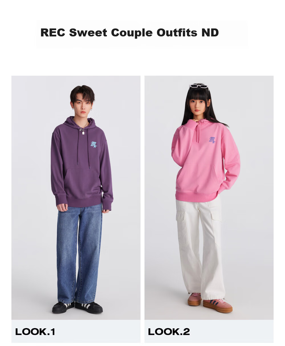 Meters Bonwe Unisex Hoodie Autumn New Trendy Couple Letter Knit Pullover Sweatshirt 7