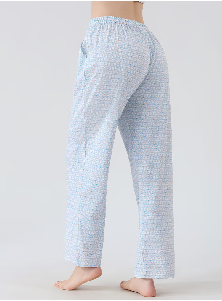 CHERISH LIFE Women's Sleep Pants A-Class Breathable Cotton Printed Casual Simple Home Long Pants 21
