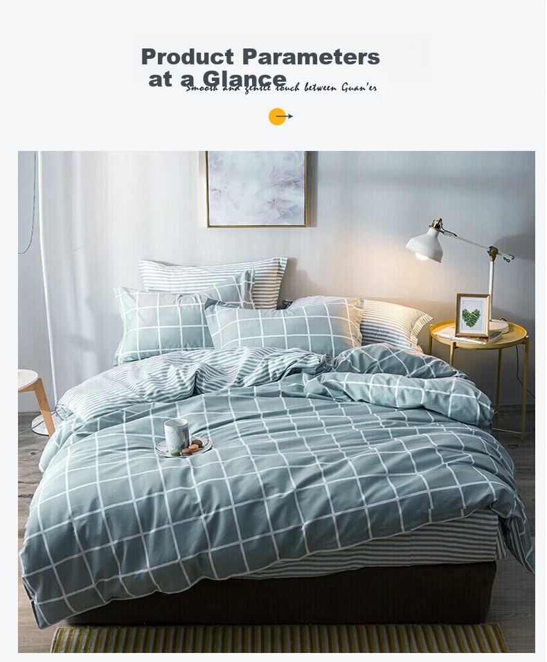 AVIVI Dormitory Bedding Set Three-Piece Student Single Bed Sheet Quilt Cover Pillowcase Yage Era Quilt Cover 150*200cm 11