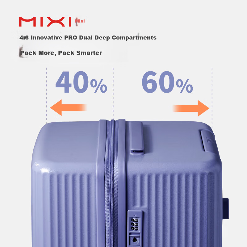 Mixi Large Capacity Deep Luggage Suitcase for Men And Women, Spinner Wheels, 24-Inch Carry-On, Lightweight Travel Case for Business Trips And Students