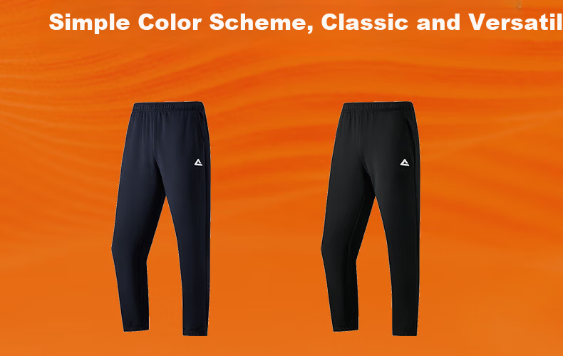PEAK Men's Sports Pants, Summer Fleece-Lined Warm Versatile Knitted Joggers, Loose-Fitting Casual Trousers DF334007 26