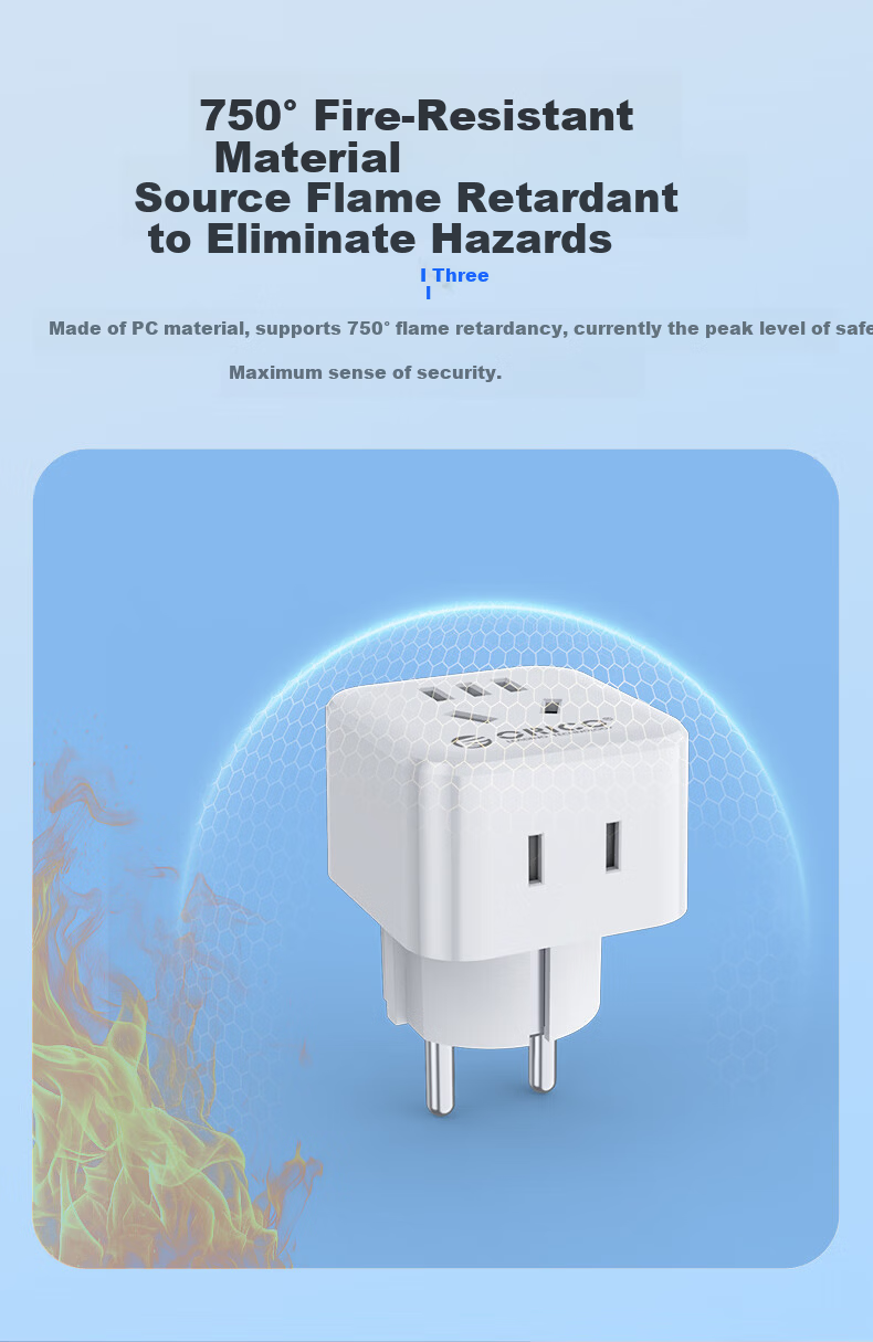 ORICO UK Plug Adapter Socket Power Strip for Singapore Malaysia UK Hong Kong Macau 6
