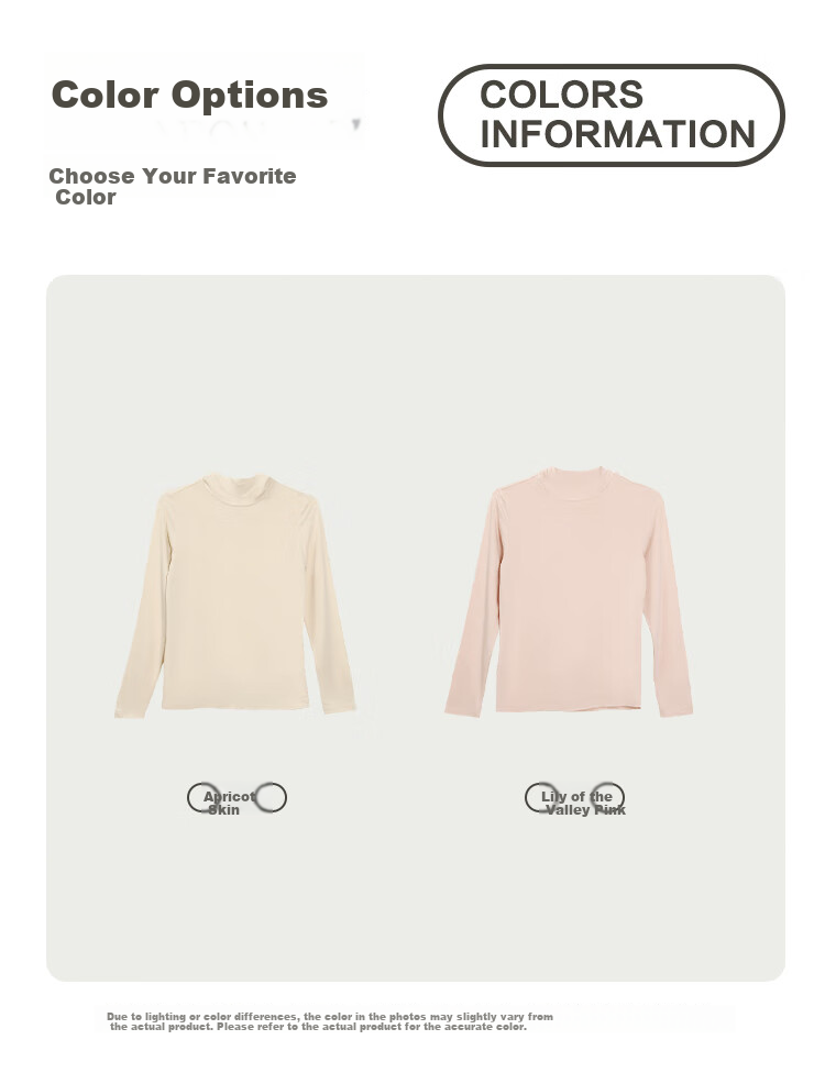 Hongdou 7A Antibacterial Deodorant Mite-Resistant Autumn Solid Color Versatile High Neck Women's Base Layer Shirt 13