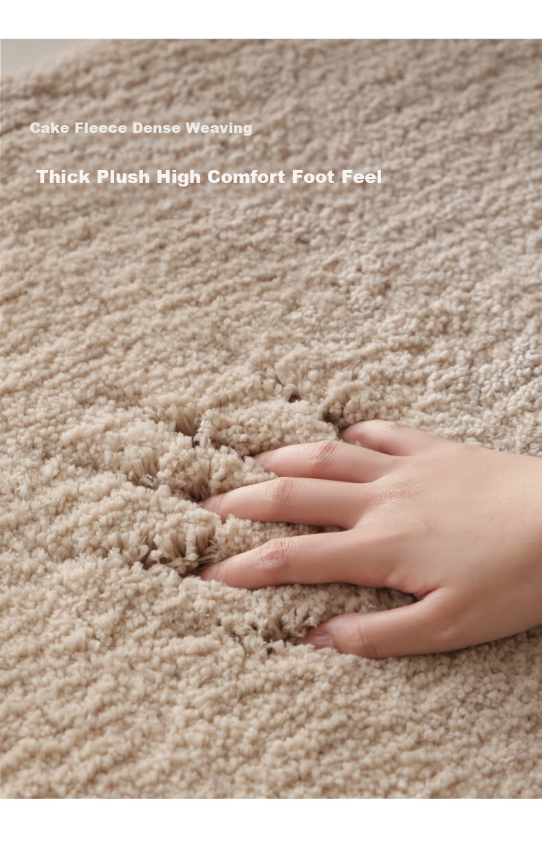 Saibosi Cream Style Bathroom Door Plain Color Antibacterial Water-Absorbent Non-Slip Floor Mat High-End Toilet Rug 50X80CM 8