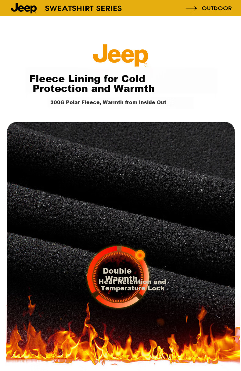 JEEP Men's 3-in-1 Jacket Autumn Winter Outdoor Warm Mountaineering Two-Piece Set Black XL 6