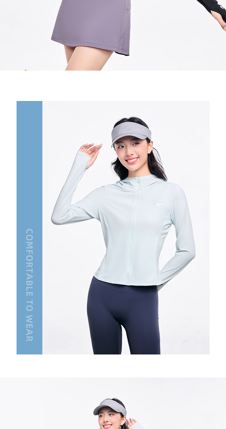 ERKE Women's Knitted Sun Protection Jacket Summer Ice Cooling Moisture-Wicking Quick-Dry UPF100+ Outdoor Hooded Windbreaker 14
