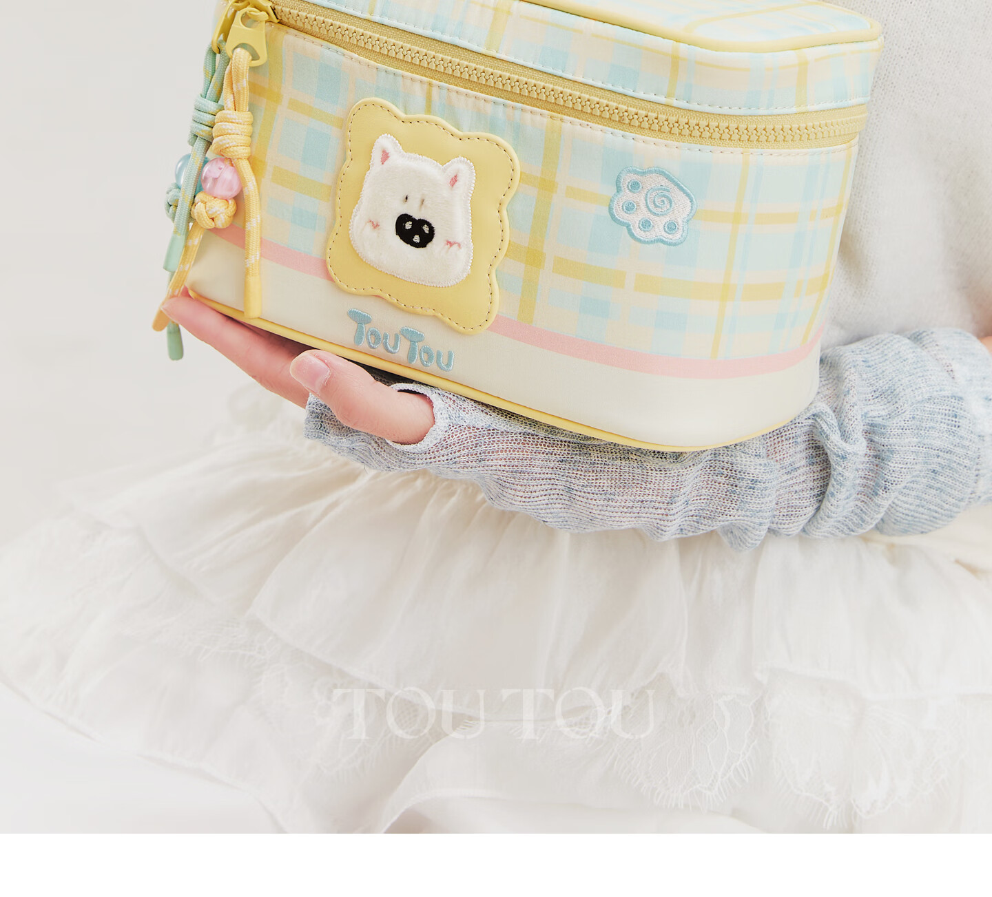 Toutou 2026 New West Highland Makeup Bag Large Capacity Portable Toiletry Bag Cosmetic Storage Bag Qixi Birthday Gift 36