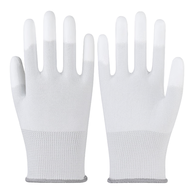 Maozheng Dipped Work Gloves, 10 Pairs, Nylon PU-Coated Anti-Static Repair Packaging Protective Gloves, Thin Style 9#