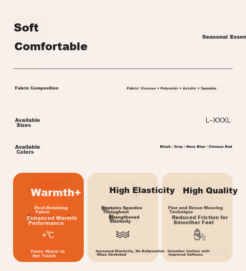 GUJIN Autumn Winter Thermal Underwear Set for Men Seamless Base Layer Top and Bottom 1