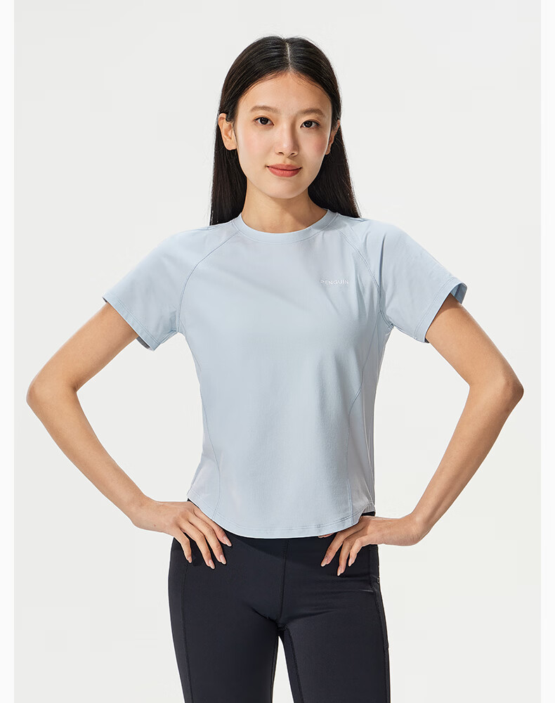 Penguin [Han Yutong Edition] Camel Collaboration Slim Fit Waist T-Shirt Cooling Sun Protection Quick-Dry Slimming Short Sleeve N038 16