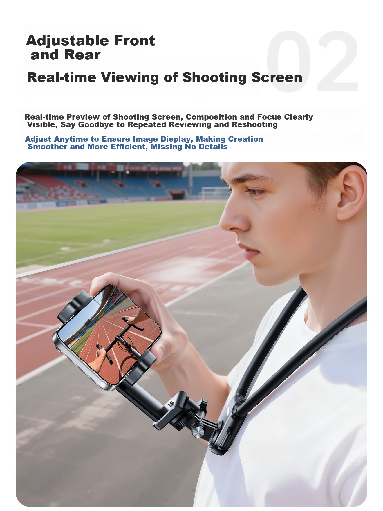 Philips Neck Hanging First-Person View Shooting Device Outdoor Sports Cycling Fishing Live Chest Mount Stabilizer Compatible with Apple and Android Universal Vlog Shooting Stand 2335 8