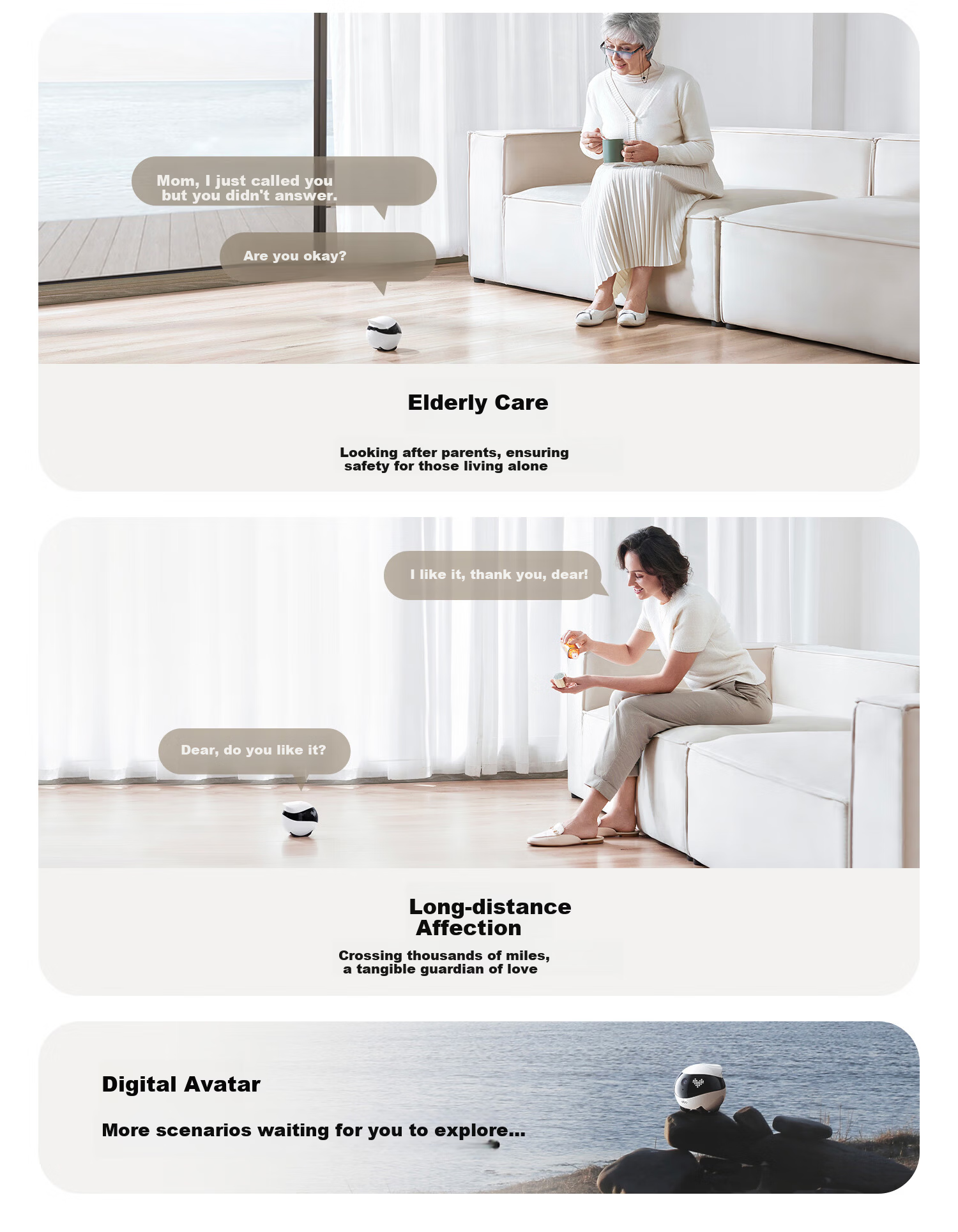 Enabot EBO Air 2 Mobile Surveillance Camera Elderly Kids Pets AI Companion Robot Home Monitoring Camera EBO Robot [Cloud Blue] 5