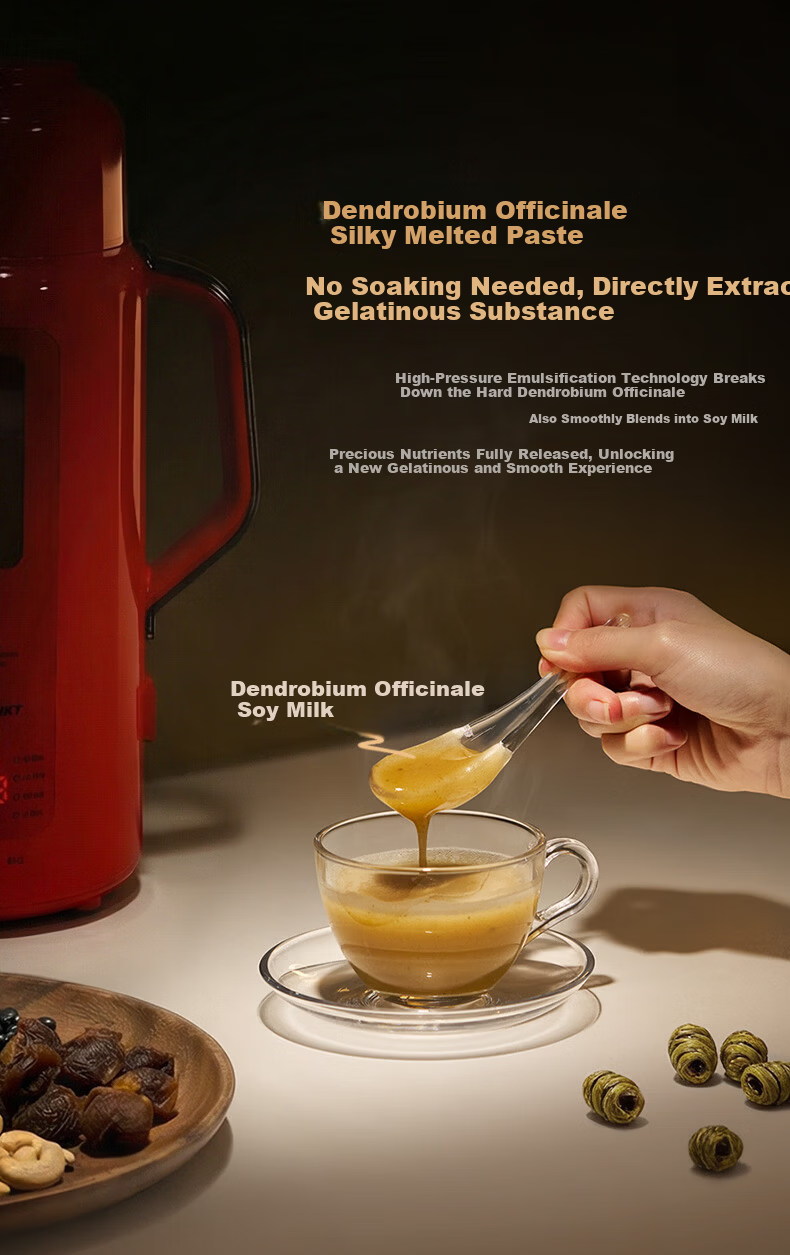 BLAUPUNKT [Innovative High-Pressure Blending] Home Soy Milk Maker, Automatic Blender, No Cooking Or Filtering Required, Self-Cleaning, New Small Heating Blending Machine, Red D3 4